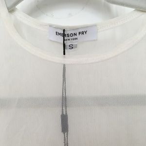 Sheer White Layering Long Sleeve Crew Shirt